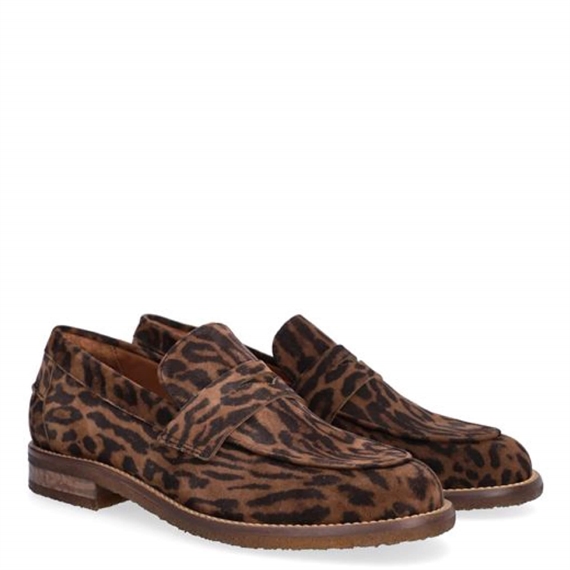Billi Bi A9305 Loafers, Leopard Cuoio Suede 